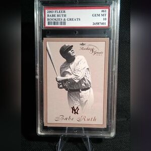 Graded 2003 Fleer Rookies & Greats - Babe Ruth #61